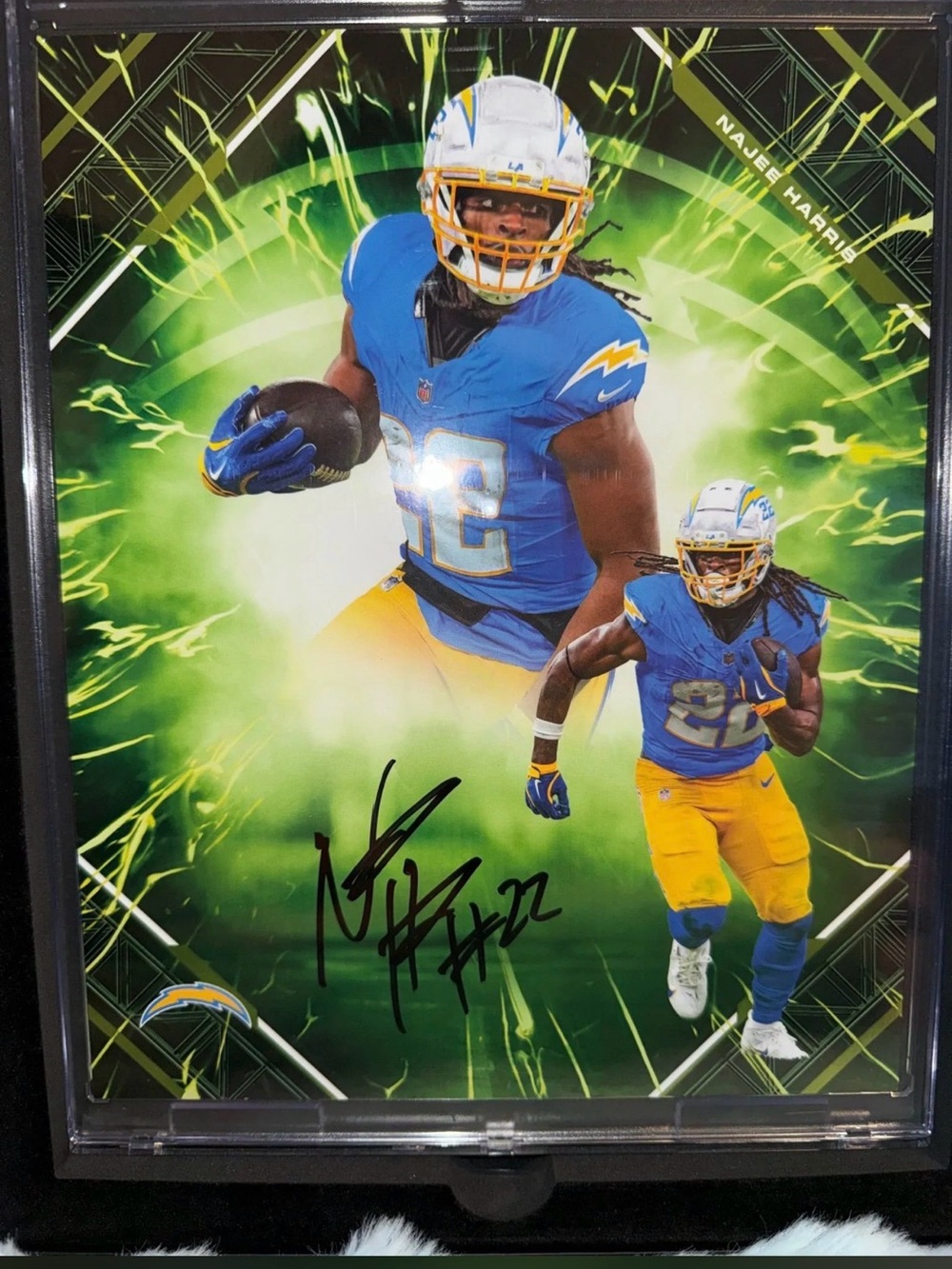 Najee Harris Autographed Chargers 8X10 Fanatics Emanate Authentic